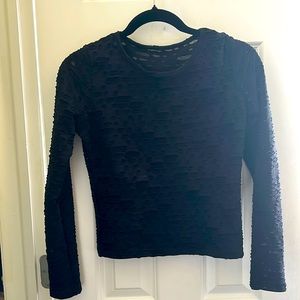 DISTURBIA UK 8/US4 distressed black crew collar blouse